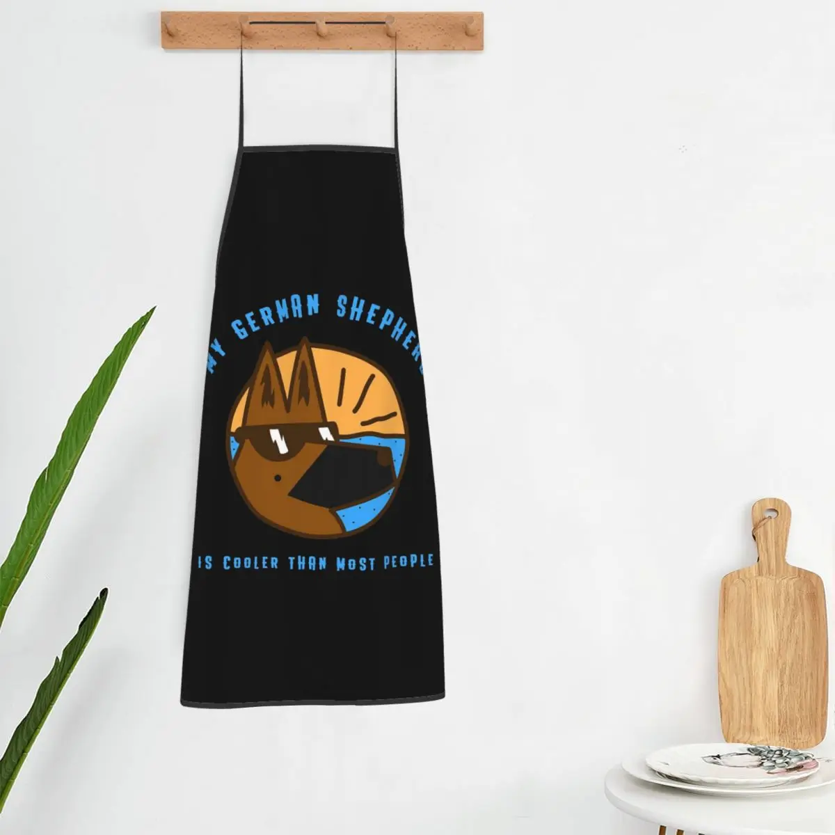 My German Shepherd Dog Is Cooler Aprons Chef Cooking Baking Tablier Bib Kitchen Cleaning Pinafore for Women Men Gardening