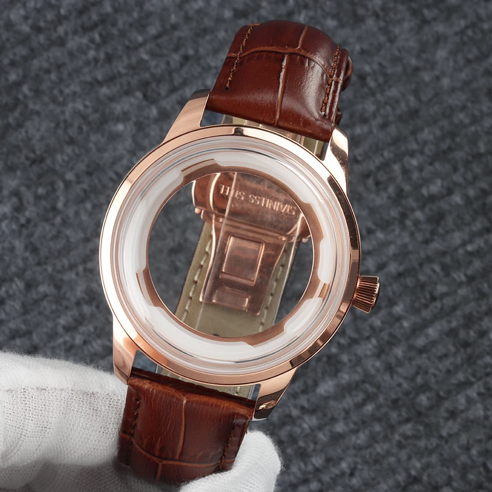 Rose gold 40mm NH35 Watch Case Arched Glass For Cocktail Time Presage Seiko Mod NH35 NH34 NH38 Movement Stainless Steel Case