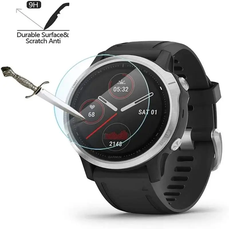 5Pcs Tempered Glass for Garmin Fenix 8 7 7S 7X 6 6S 6X Pro Sapphire Screen Protectors Film for Fenix 8 43/47/51mm 7S Smartwatch