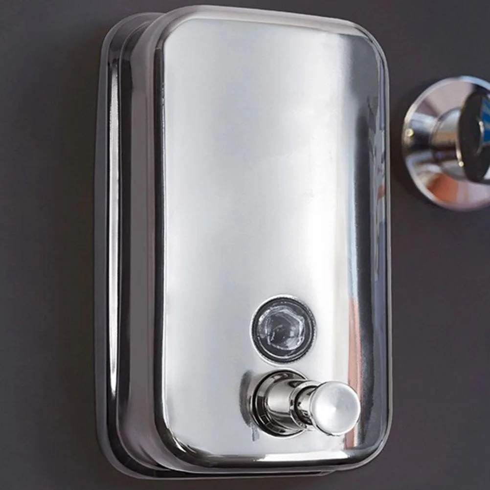 

Stainless Steel Soap Dispenser 304 Manual Bathroom H Washer 500ml Wall Mounted Shampoo Container for Kitchen Shower