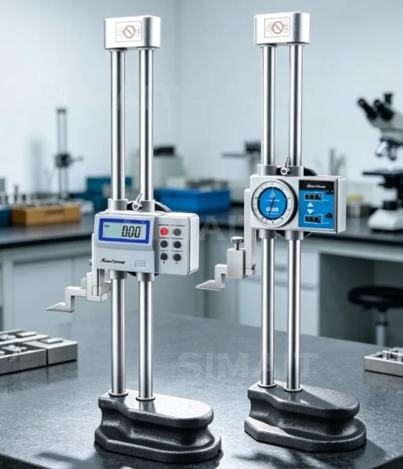 Double Column Digital Height Gauge 0-300mm/0-500mm, Stainless Steel Scribing Ruler with Carbide Scriber & Data Output