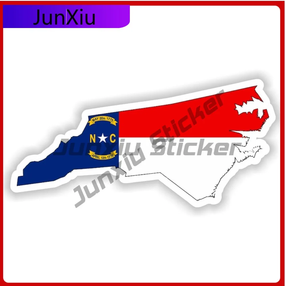

North Carolina Usa National Flag And Emblem Map Shape Stickers Scratch Cover X500 Motorcycle Stickers Decoration Accessorieswate