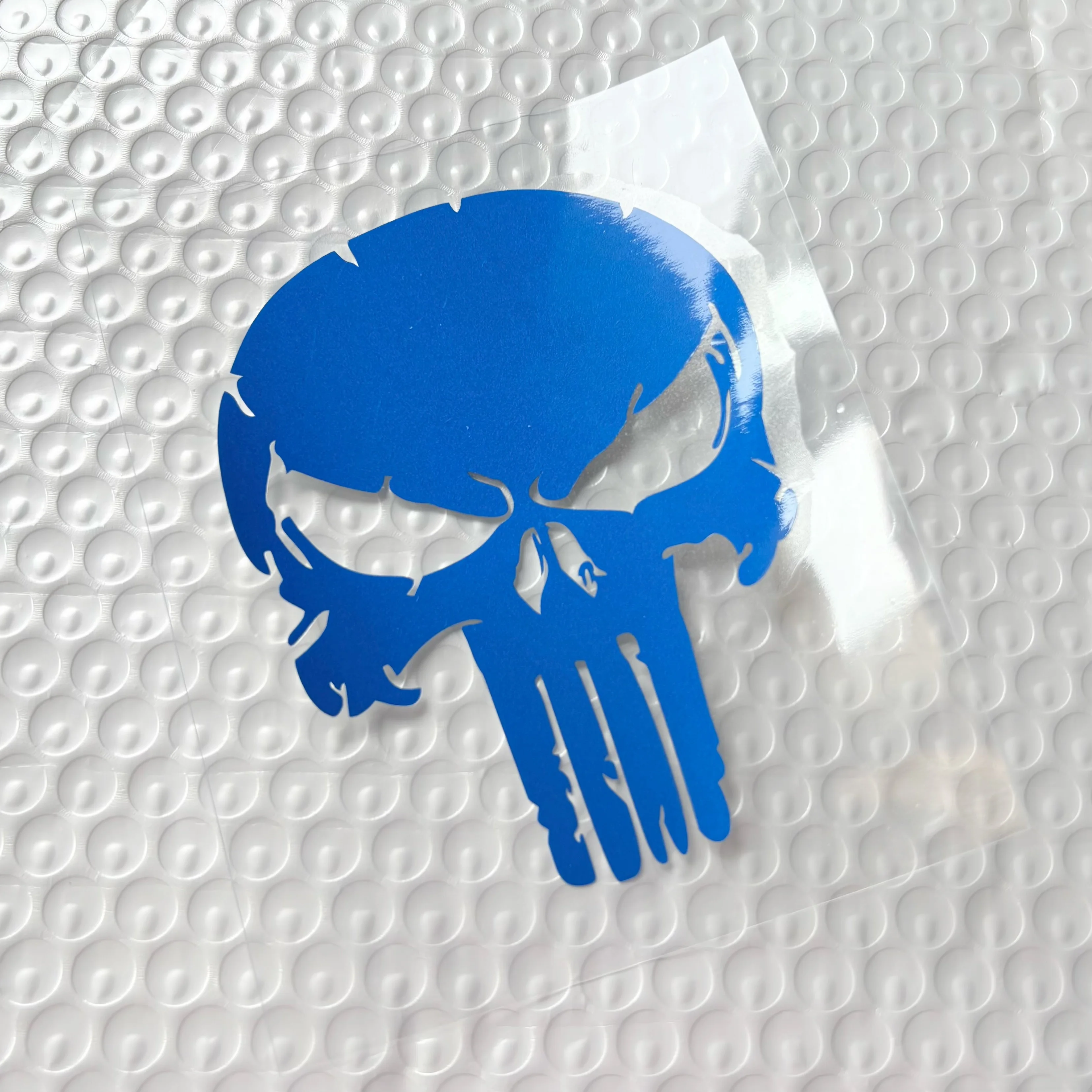 Skull Motorcycle Stickers War Damaged Cracked Waterproof Reflective Decals for Tank