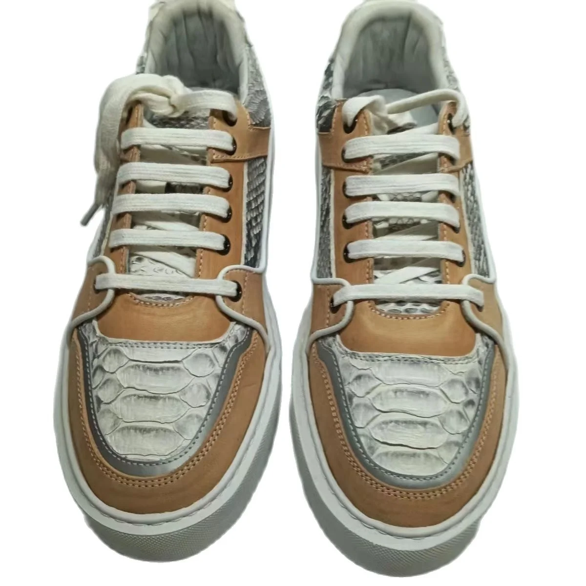 

2023 new arrival Fashion snake skin leather&horse causal shoes men,real snakers PDD215