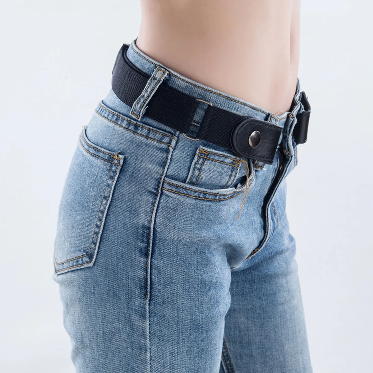 

Unisex Stretch Lightweight No Buckle Easy Use Slim Jeans Men Women Adjustable Unisex Slim Stretch Invisible Belt Lazy