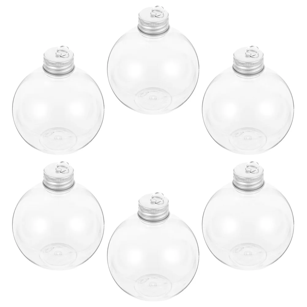 

6 Pcs Light Bulb Shape Ball Bottle Plastic Candy Bottles Empty Small with Lids for Liquids Travel