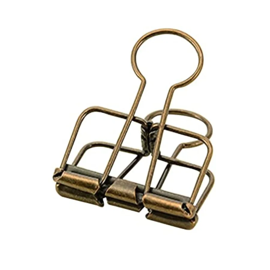 

Hollow Out Paper Binder Clip Invoice Bill Clip Office Supplies Pack of M, Bronze