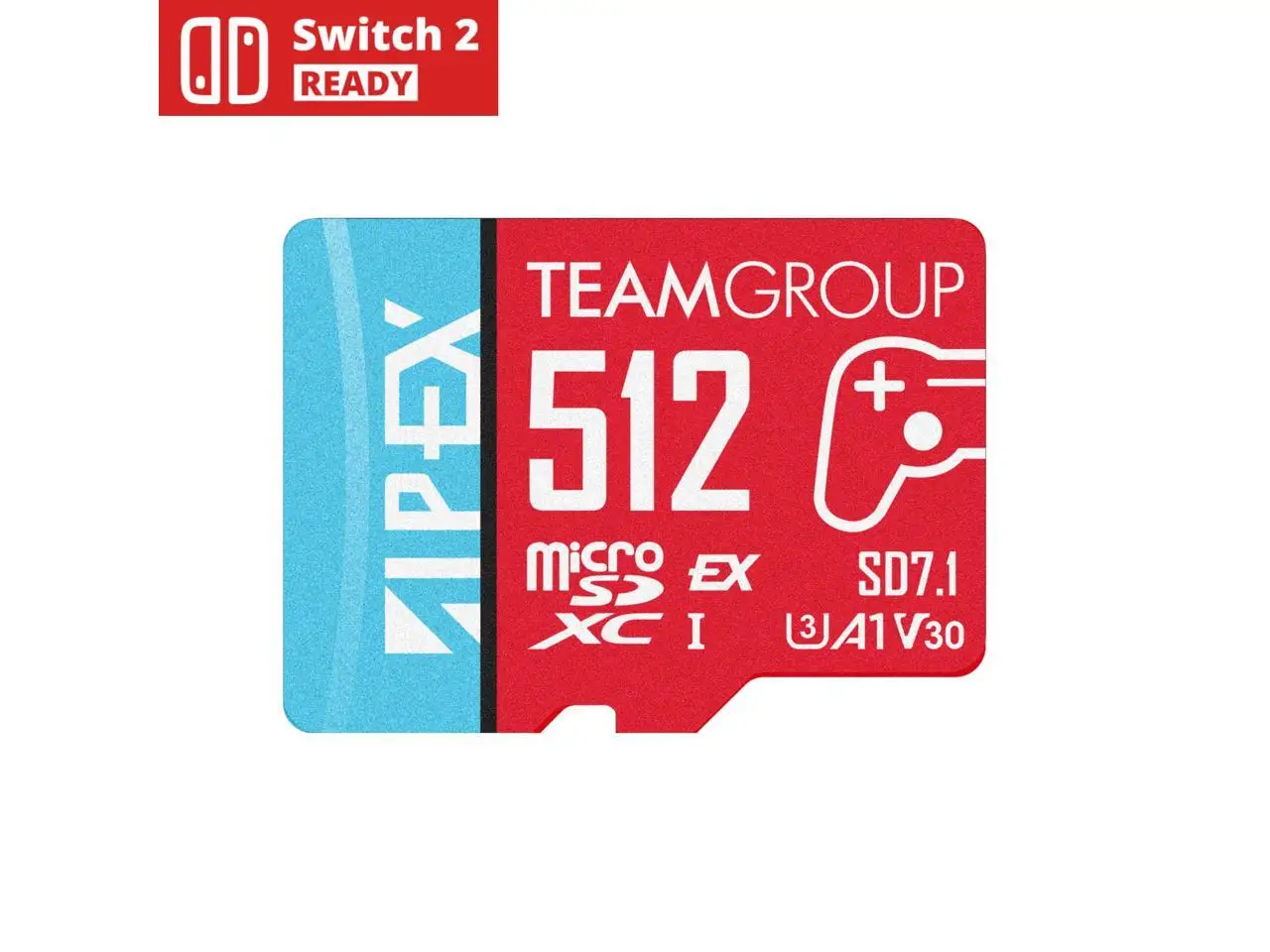 Team 512GB APEX SD7.1  Ultra-Fast microSDXC UHS-I/U3 Memory Card, compatible with Nintendo-Switch, Steam Deck, and ROG Ally, Speed Up to 800MB/s (TAPMSDE512GIV30A102)