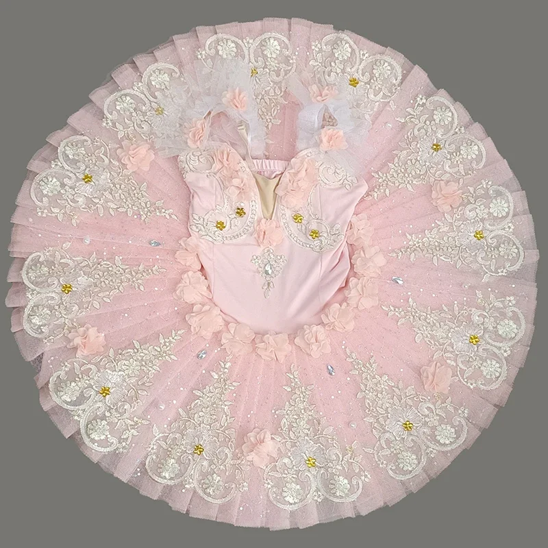 Tutu de ballet professionnel rose pour enfants et filles, olympiques de ballerine pour femmes, vêtements de danse pour enfants, justaucorps de ballet pour adultes, fleur de gâteau, 2022