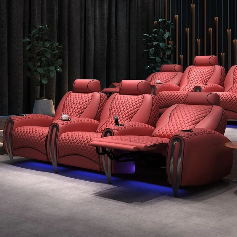 Home Theater Sofa Private Luxury Space Electric Cabin Video Room Video Hall Multifunctional Leather Seat