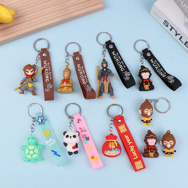 Random Color 1PCS Game Keychain Pendant Wukong Doll Boy Car Backpack Keychain Pendant