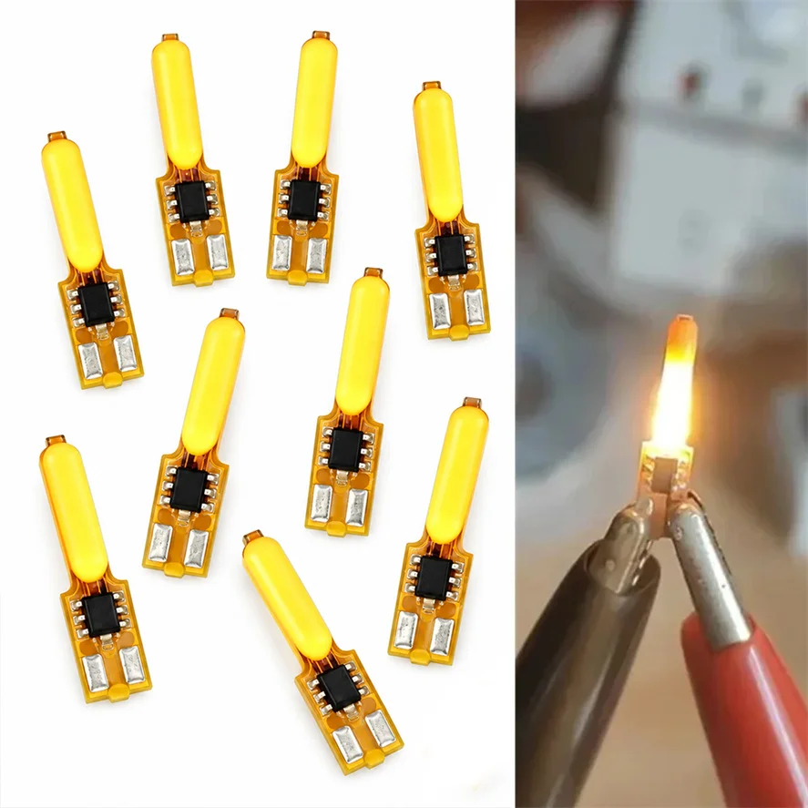 10-1 peças de Filamento LED COB 3V com Efeito de Chama Tremeluzente 1800K, Layout de Diodo Edison, Peças de Lâmpada para Decoração de Quartos de Hóspedes, Quartos de Dormir, Halloween e Festas de Fim de Ano