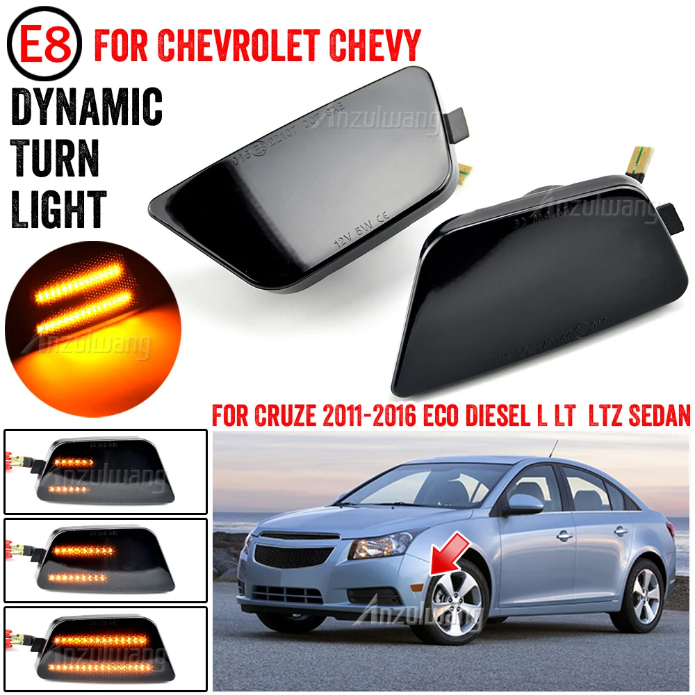 

LED Turn Signal Side Marker Light For Chevrolet Cruze Limited Diesel Eco L LS LT LTZ Dynamic Blinker Scroll Flasher Lamp 2011-16