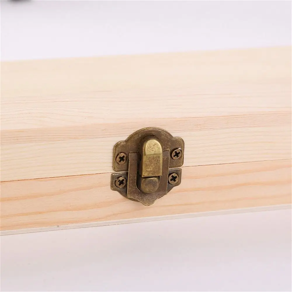 Rectangle Wooden Pencil Box Makeup Organizer Pen Container Stationery Box Plain Desktop Wooden Storage Box Student Gift