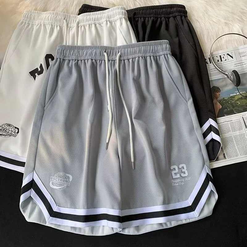 

American Sle Baskeall orts Qui Dry Training Five-Quarter Length Men's Trendy Loose Over-Knee Running Fitn Pants