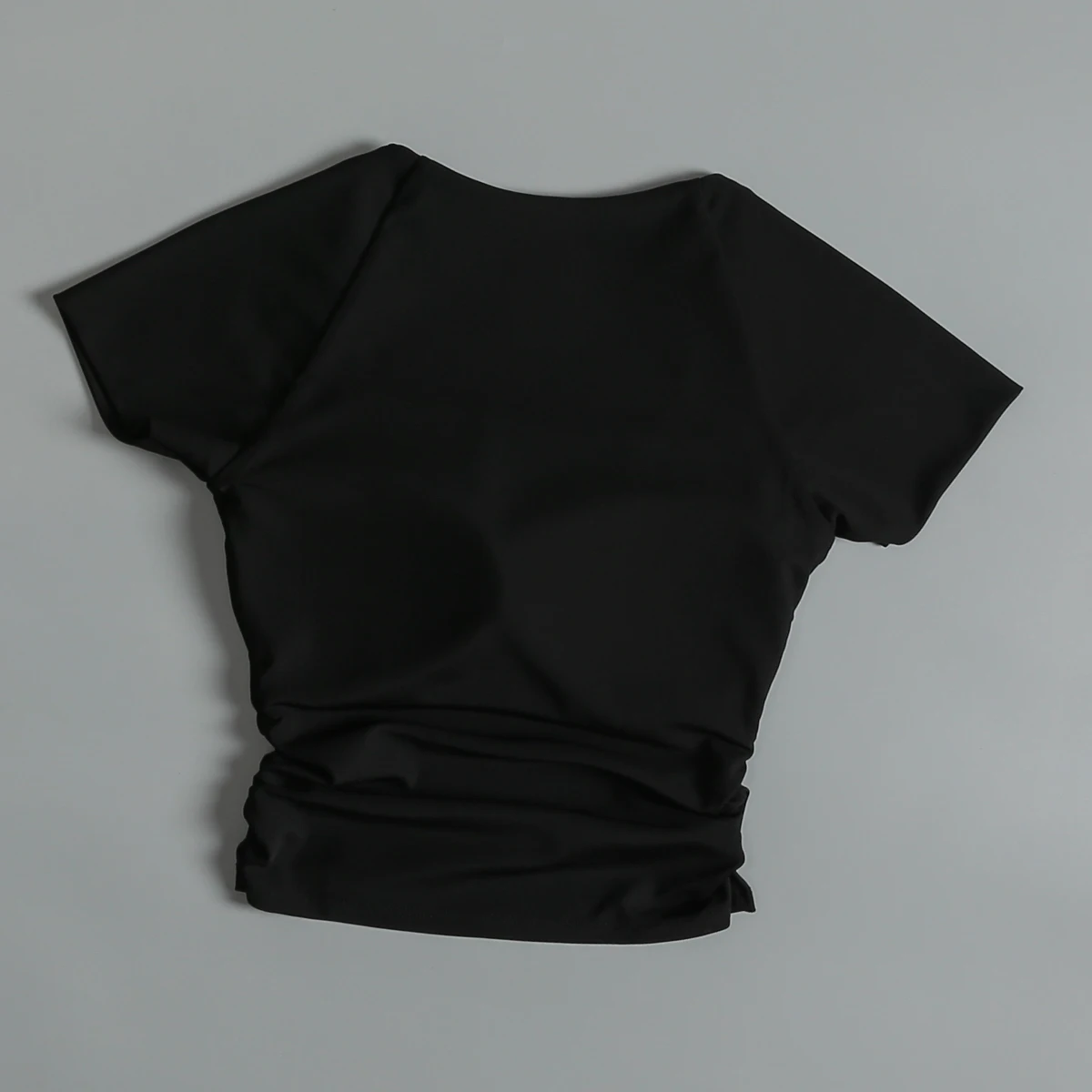 Sportliches Kurzarm-Sommer-Mesh-Oberteil mit Brustpolster, atmungsaktiv, schnelltrocknend, für Yoga, Lauftraining und Fitness. – Detail 19
