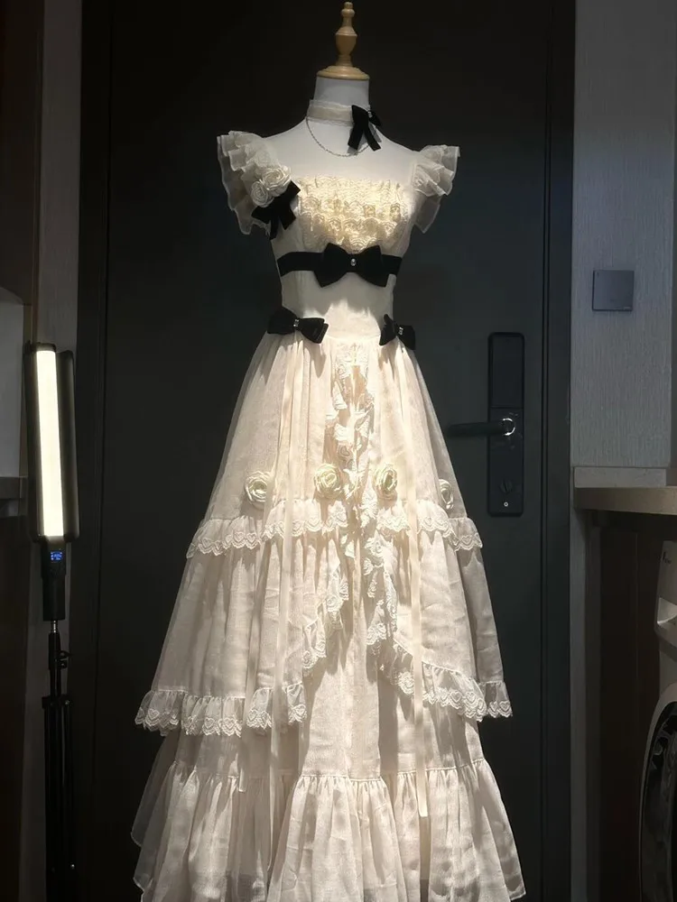 

Elegant big sense swing cake long light luxury adult fireworks wedding birthday dress