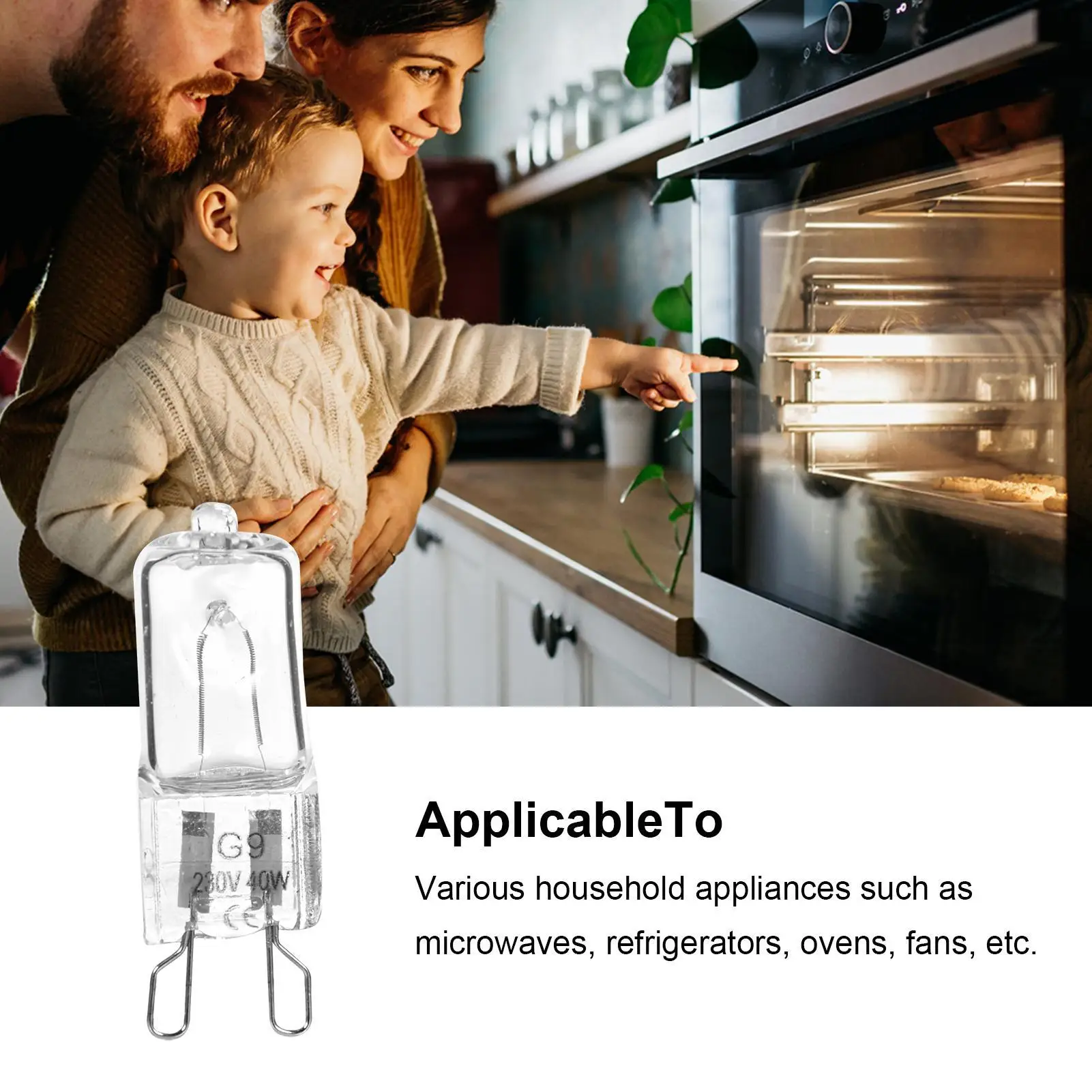 40W Oven Light Bulb 350LM Oven Light Replacement Parts 110-130V/220-240V Microwave Light Kitchen Over Stove Light 2600K