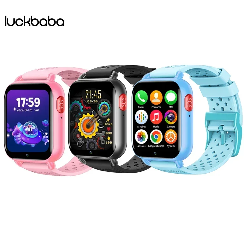 Android 9.0 Smart  Students Kids 4G GPS Trace Locate Blood Oxygen Heart Rate Monitor Wristwatch SOS Voice Video Call Phone Watch