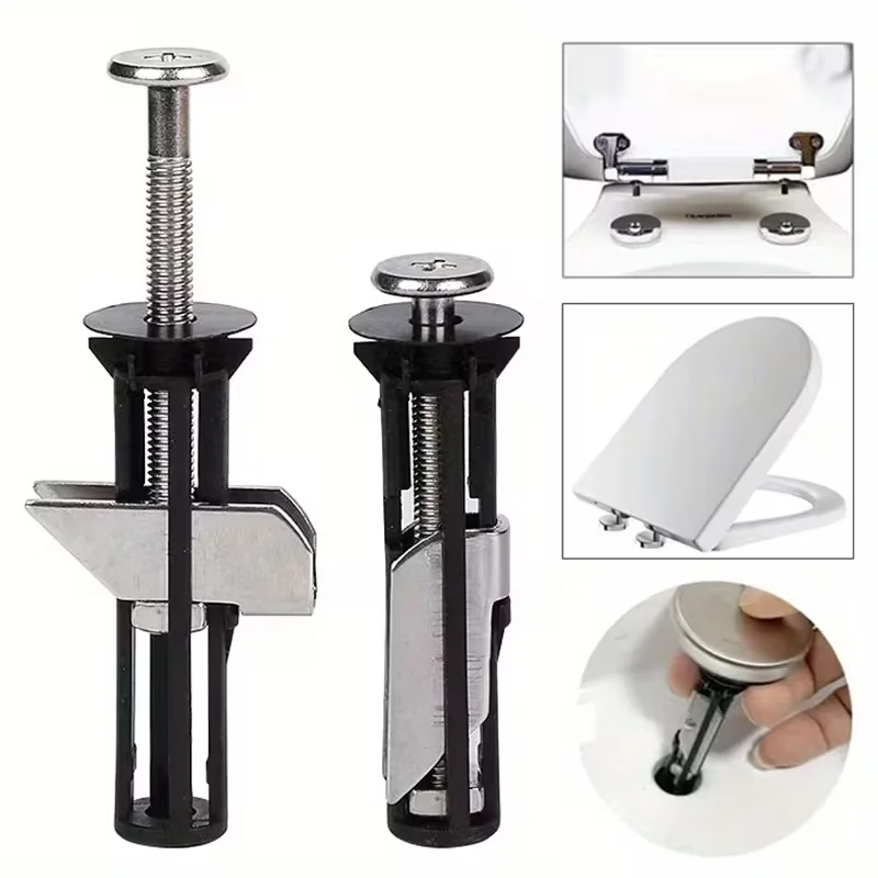 2/10Pcs Heavy Duty Toilet Seat Fastener Bolt Kit Stainless Steel Toilet Tank Bolt Hinge Screw Retractable Toilet Cover Bolt Kit