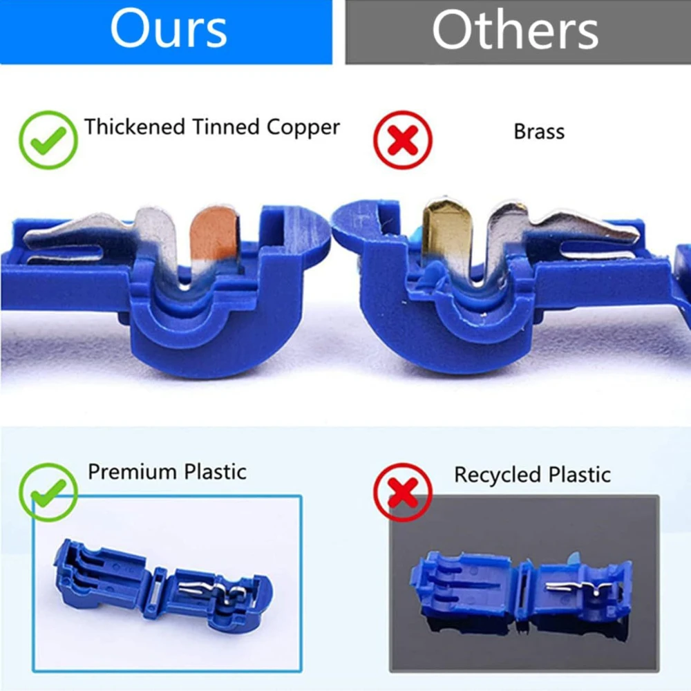 480PCS T-Type Wire Connectors, Self-Stripping Quick Splice Electrical Wire Terminals, Insulated Male Quick Disconnect Spade