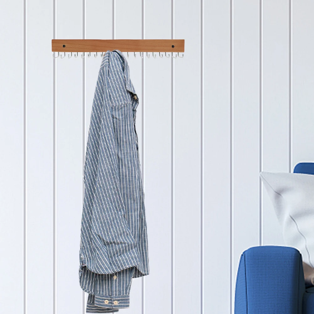 

2Pcs Tie Belt Organizer Wall Mounted Wooden Hanger Necktie Storage Closet Holder Home Necktie Storage Solution