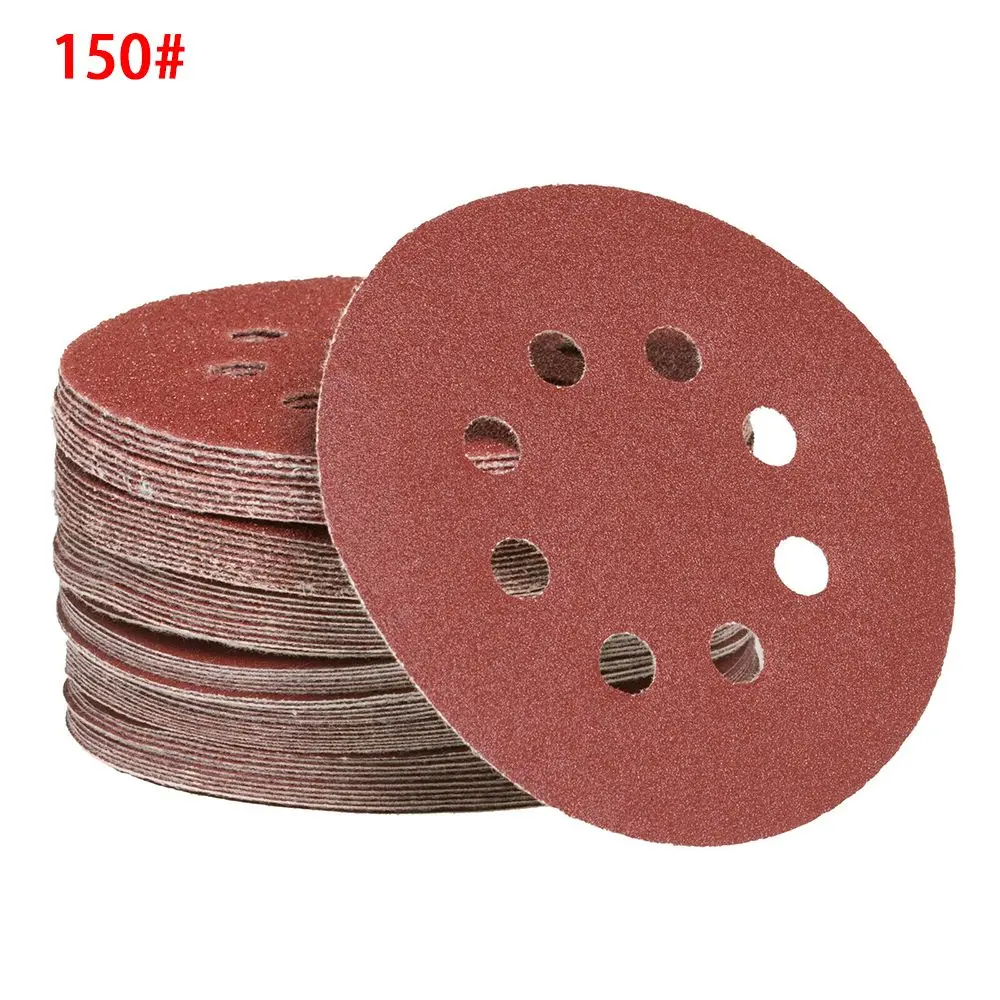 10PCS Polishing Replacement Perforated Oxide Dry Sandpaper Self Adhesive Sanding Discs Polished Red Sandpaper