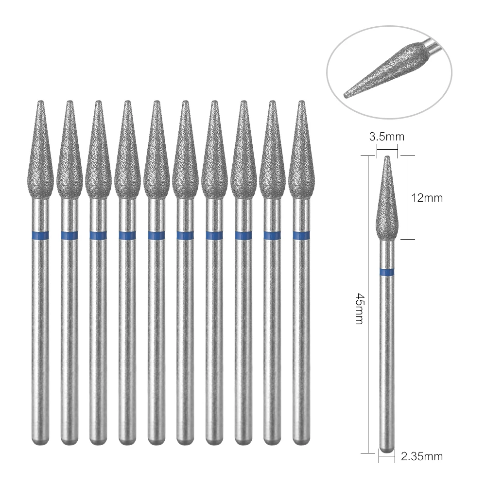 10Pcs Häutchen Bit Für Nagel Bohrer 1,5mm Professionelle Nagel Bohrer Bits Sets Polieren Diamant Fräser Maniküre Zubehör