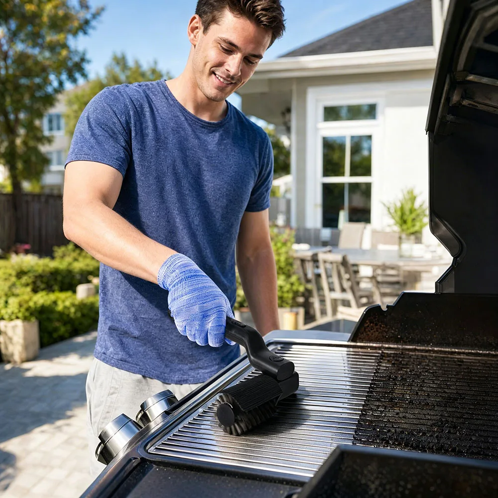 Electric Grill Brush Cleaning BBQ Cleaner Brush Cordless Rechargeable Rotary Adjustable Outdoor Heavy Oil Stains Clean Tool