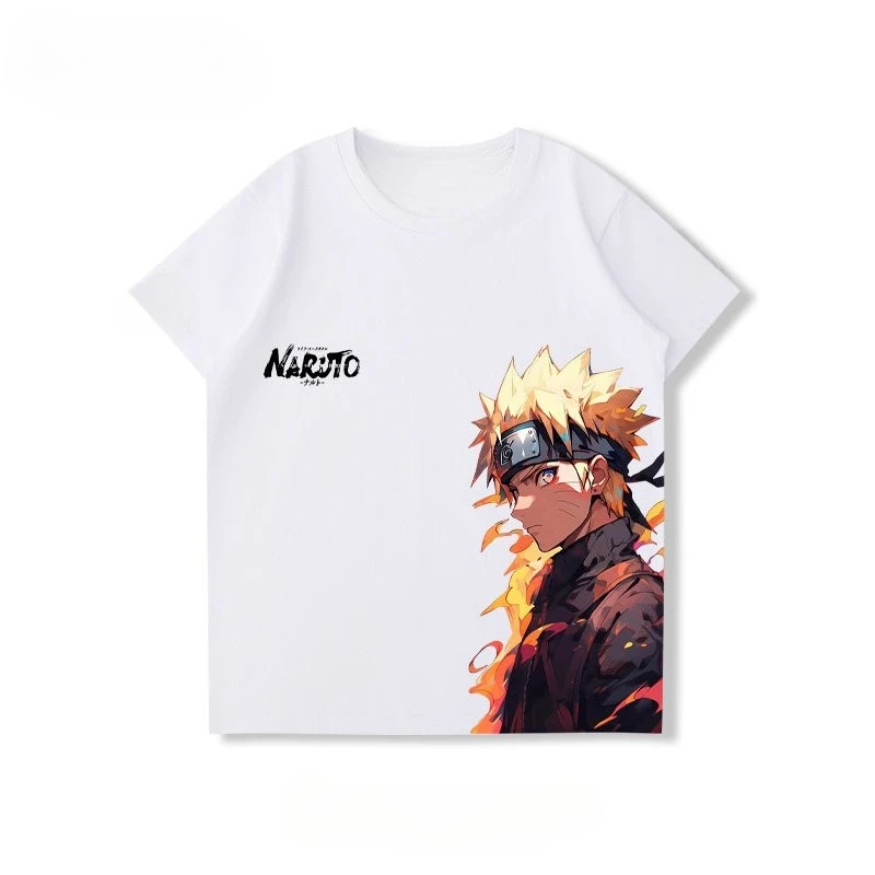 New Trendy Children's T-shirt with Pure Cotton Naruto Anime Naruto Sasuke Hinata Peripheral Printed Parent-child Outfit T Shirt