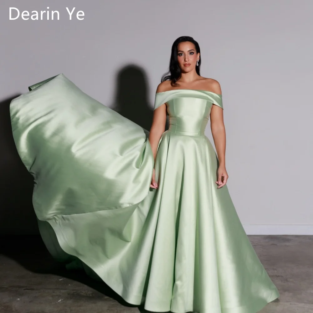 

Customized Formal Dress Saudi Arabia Dearin Off-the-shoulder A-line Floor Length Skirts Fold Bespoke Occasion Dresses Evening Pr