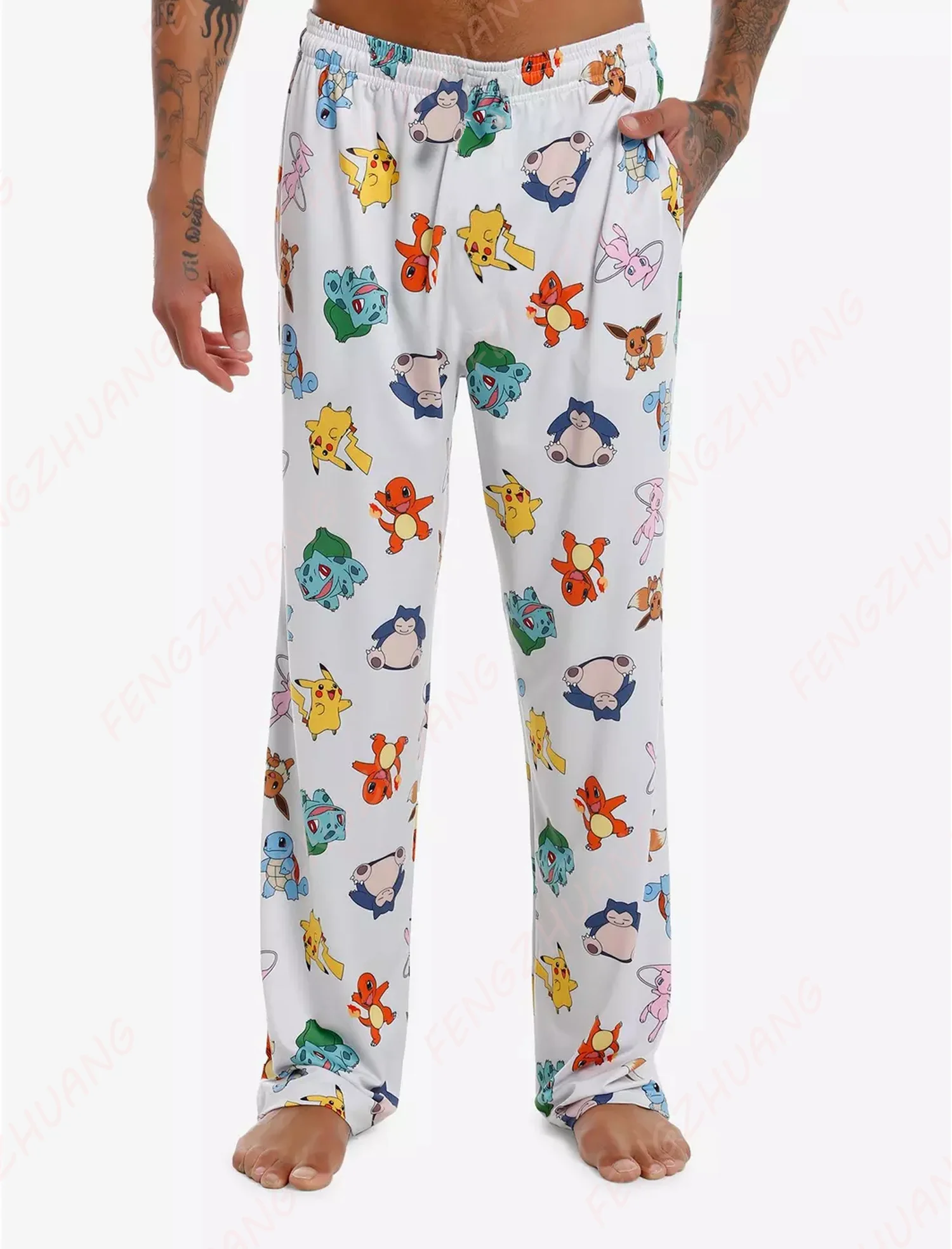 Pokemon Kanto Region Pajama Pants Men Close Trousers Home Clothes Loose Casual Trousers Sleeping Pants