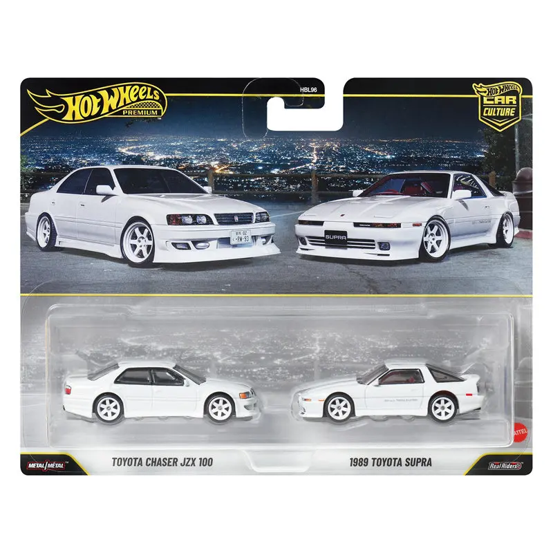2026 Original Hot Wheels Premium 1/64 Car Culture TOYOTA CHASER JZX100 TOYOTA SUPRA 2 PACK Hotwheels 1:64 Car Model HBL96-JHW57