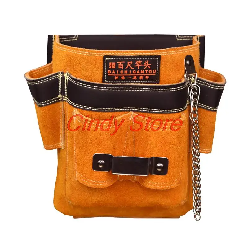 Electrician Repair Pocket Portable Tool Storage Bag, Outdoor Waist Bag, Tool Storage And Finishing, Pure Cowhide Craftsman Suppl