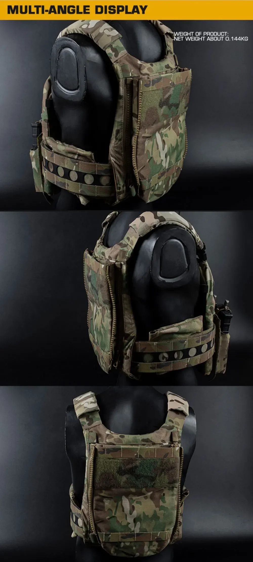 FCPC V5 Plattenträger Jagdweste Assault Back Panel Gear Wasserspeicher Allzweck Multi Fit Erweiterbare Tasche Airsoft-Ausrüstung – Detail 1