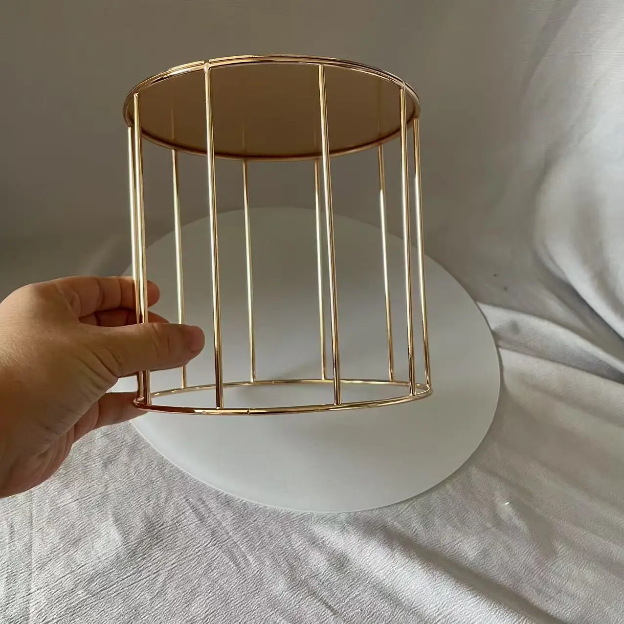 Golden Cake Stands Cylinder Wedding Valentines Birthday Party Cakes Decoration Cake Plinth