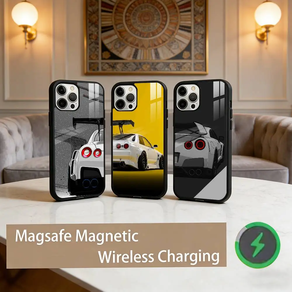 

Car JDM R35 Phone Case For iPhone17,16,15,14,13,12,11 Plus,Pro Max Magnetic For Magsafe Wireless Charging