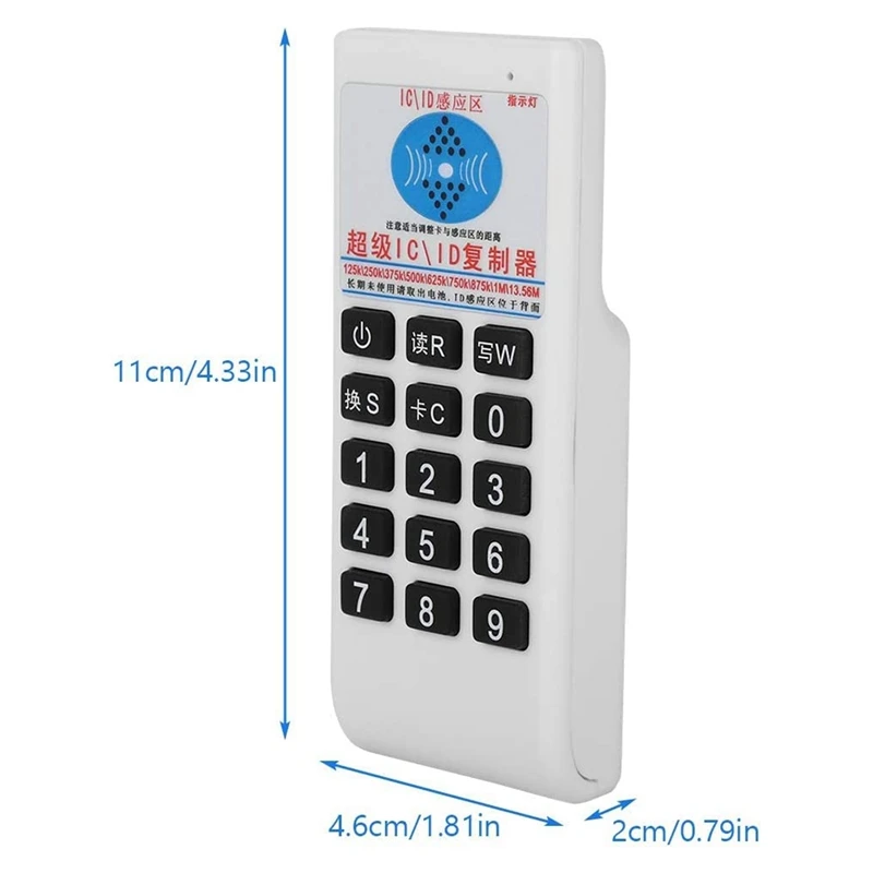 Handheld RFID Copiadora e Leitor, Escritor Duplicador, Frequência ID IC Card Programmer, 125Khz, 13.56Mhz