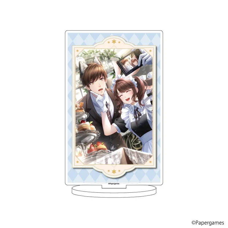 Game Love and Producer Simon 5th Anniversary Edition Rectangle Acrylic Stand Model Plate Keychains Desktop Ornament