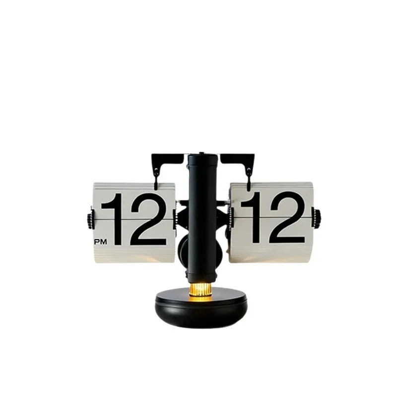 page turning clock with ambient light combination, simple desktop decoration clock for home use, bedside night light in bedroom