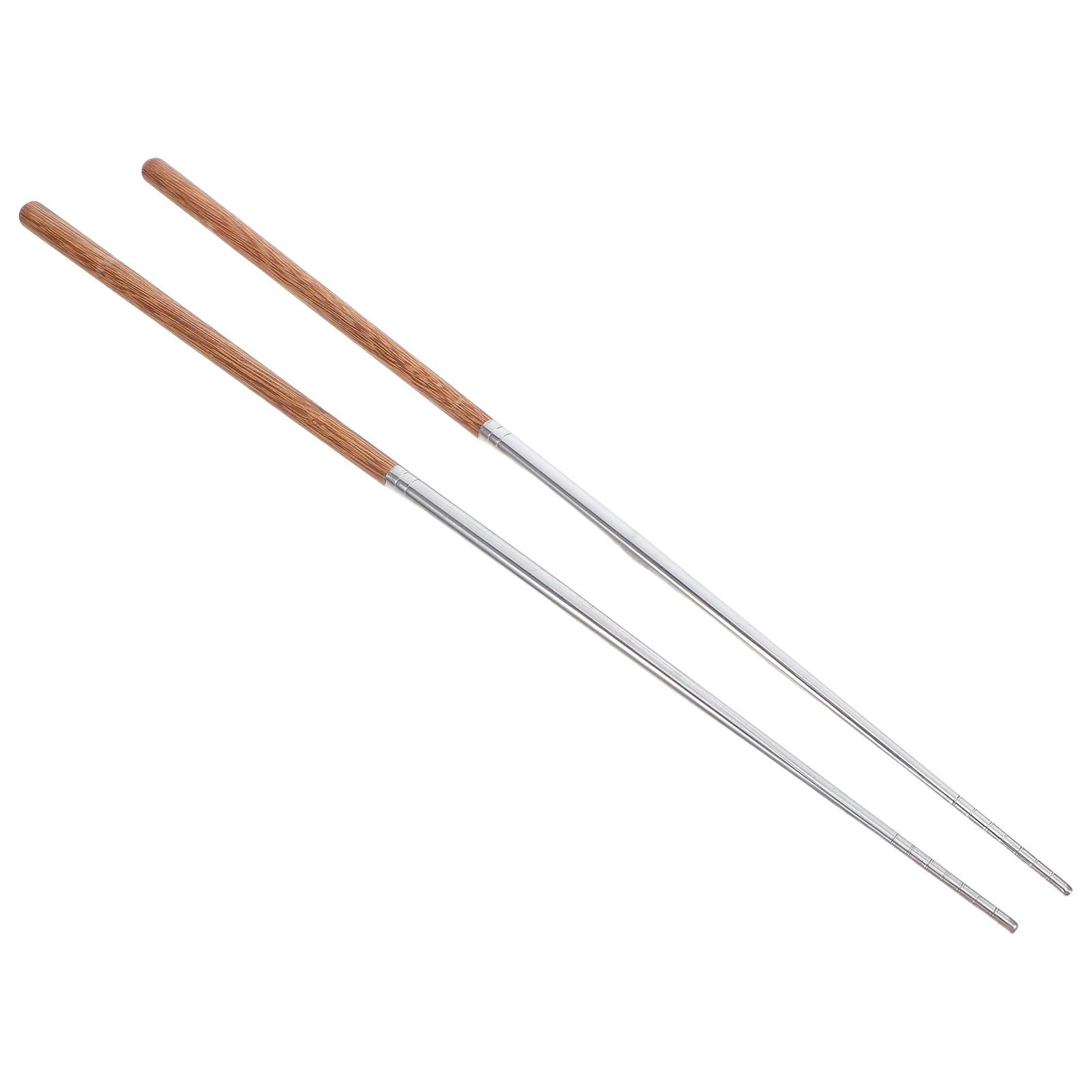 

304 Stainless Steel Chicken Wing Wood Chopsticks Long Cooking Hot Pot Kitchen Tool Fry Scoop Noodles Anti Slip Scald Proof Easy