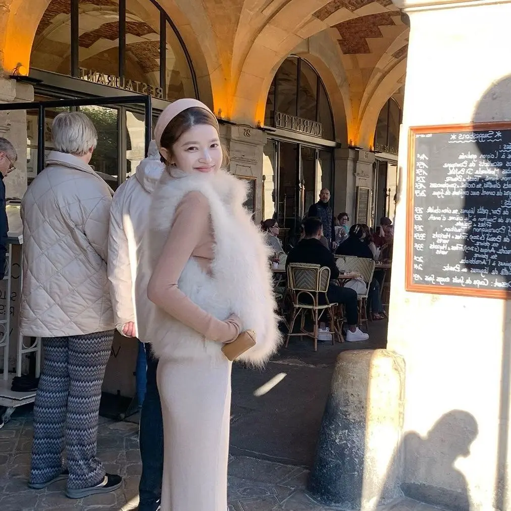 معاطف نسائية من الفرو الصناعي سترات بدون أكمام معطف سميك دافئ Y2k ملابس الشارع سترة أنيقة للعمل ملابس خارجية للخريف والشتاء #6