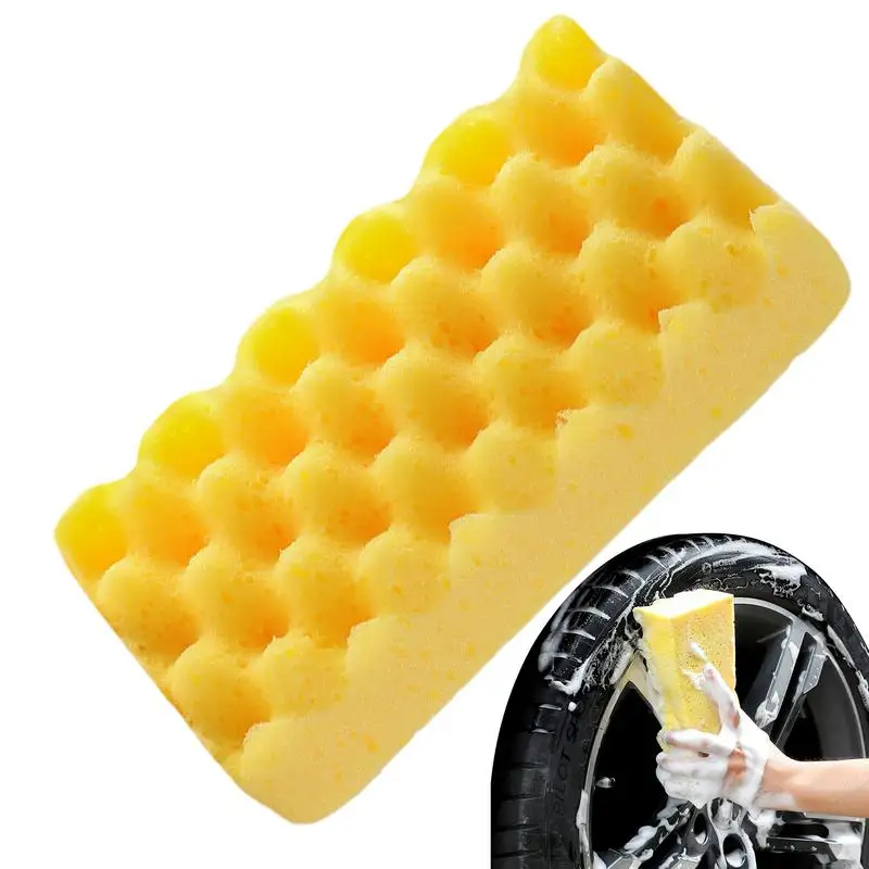 Car Washing Sponge Absorbent Wavy Shaped Car Sponges For Washing Portable Soft Wheel Sponge For Bathroom Motorcycle Boat Scratch