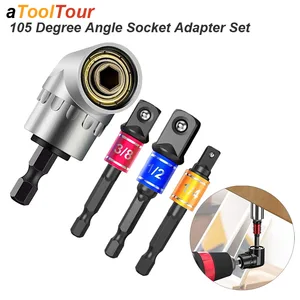 Power Extension set, 105 degrees of angle, socket adapter, hand tool part, starting screwdriver, attached nut drill 10 Main Sales Adapter for Drill - №2