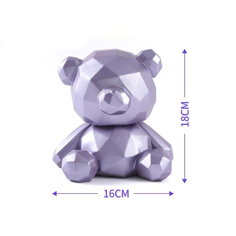 Kawaii Cartoon Bear Piggy Bank dla dzieci Dziewczynki Chłopcy Zabawki Śliczne pudełko na monety Organizer Winylowy wystrój pokoju