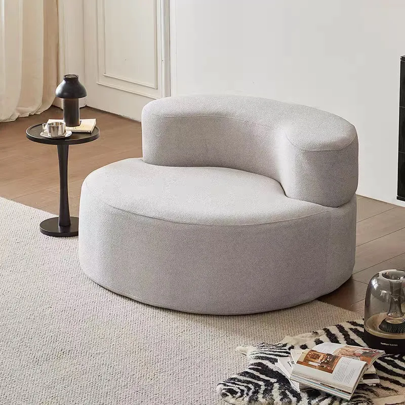 Vacuum Compression Lazy Sofa, Living Room, Reclining or Sleeping Tatami Bed, Bedroom, Small Unit, Round Single Sofa Chair