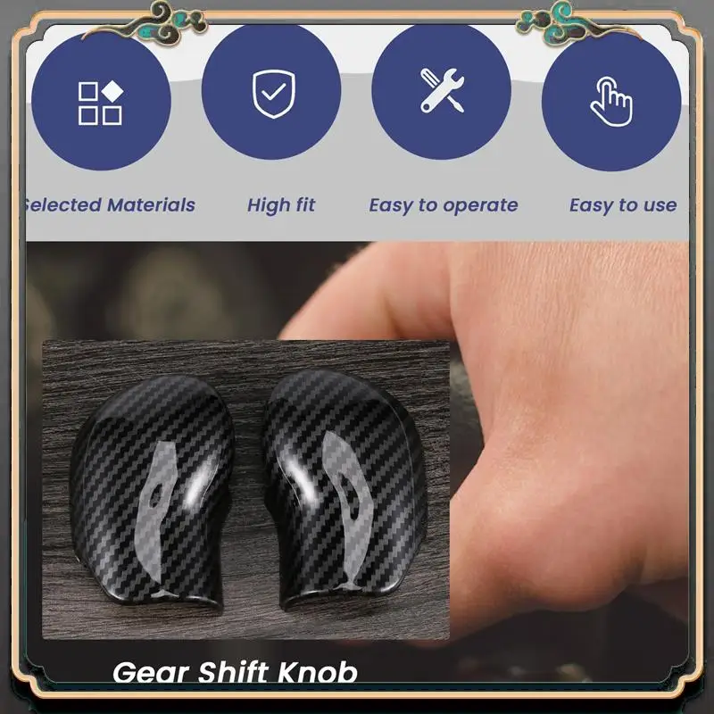 ألياف الكربون الداخلية والعتاد التحول المقبض غطاء الكسوة مقبض كم أزرار غطاء ملصق لسكودا اوكتافيا A7 رائع فابيا #6