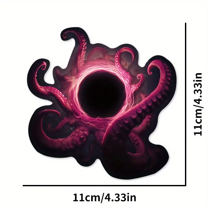 1 шт., наклейка с черным отверстием в виде мистического осьминога-водонепроницаемая виниловая наклейка для любителей фэнтези, чехол для ноутбука, телефона, подарок