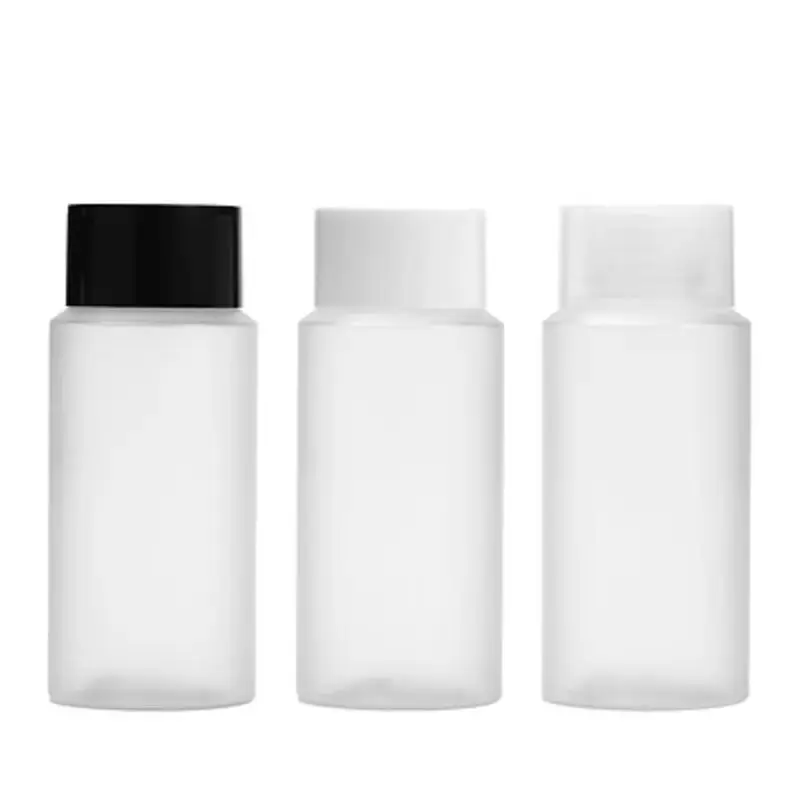

30Pcs Frosted Bottle 100ML Empty Plastic Black Clear White Lid Inner Plug Refillable Packaging Container Toner Bottles