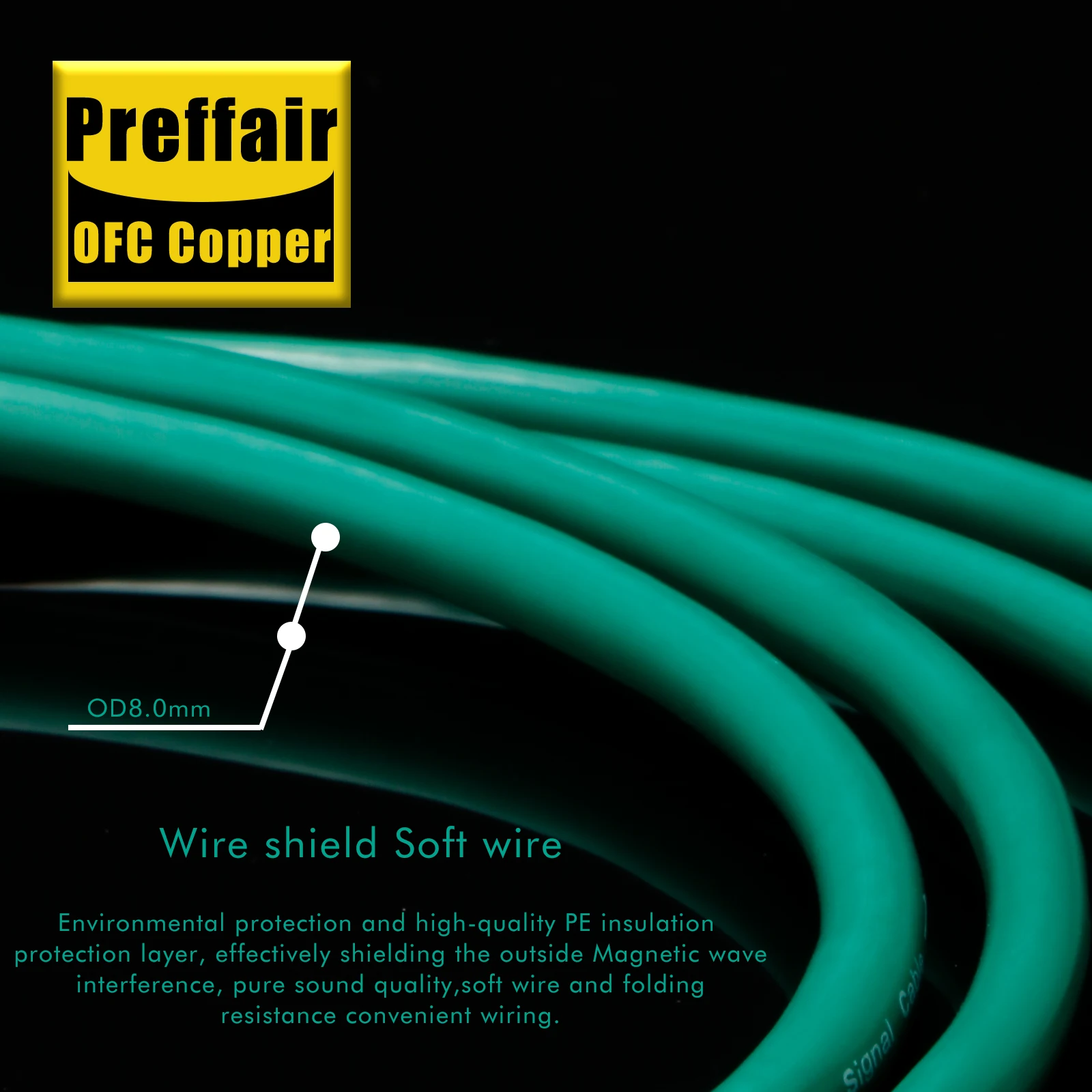 Preffair X403R1703 RCA Interconnect Cables 99.998% Silver Plated Pure Copper HiFi Audio Cables for AMP/DAC/CD/Mixer-1 Pair
